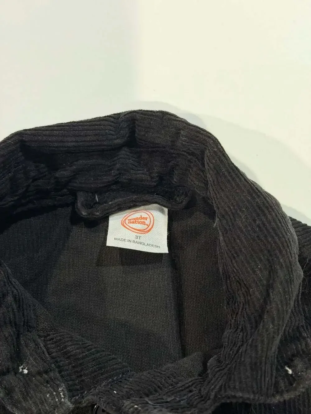 Wonder Nation Toddler Boys Black Corduroy Button-Down Shirt Jacket
